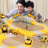 DIY Car Race Magic Rail Track Sets Brain Game Flexible Curved Creates Vehicles Toys Plastic Colored Railroad for Childs Gifts