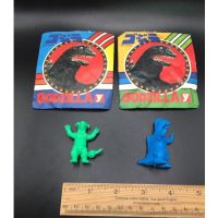 มินนิฟิกเกอร์  ตุ่นยาง  งานเก่าหายาก Vintage Rubber toys  old GODZILLA  Mini figure Toho Movies  Japan import RARE