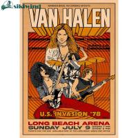 โปสเตอร์ภาพตกแต่งเสื้อยืดvan Halen ภาพวาดโพลีเอสเตอร์สำหรับเครื่องประดับบ้านในชีวิตประจำวัน