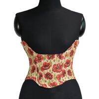 【LZ】✵  Mulheres sexy cintura trainer espartilho fino shaper cinto curto torso floral bordado underbust espartilho rendas até corpetes bustiers