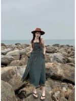 French tassel split cowboy dress summer new charge in the a word show thin waist skirt with shoulder-straps dress