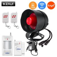 【 Party Store 】 KERUI WIFI Security Alarm System Wireless Tuya Smart Home Outdoor Weather-Proof Siren Horn Window Door Sensors Motion Detector