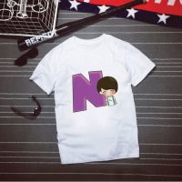 เสื้อยืดตัวอักษรภาษาอังกฤษน่ารักๆ ตัว N การ์ตูนชาย