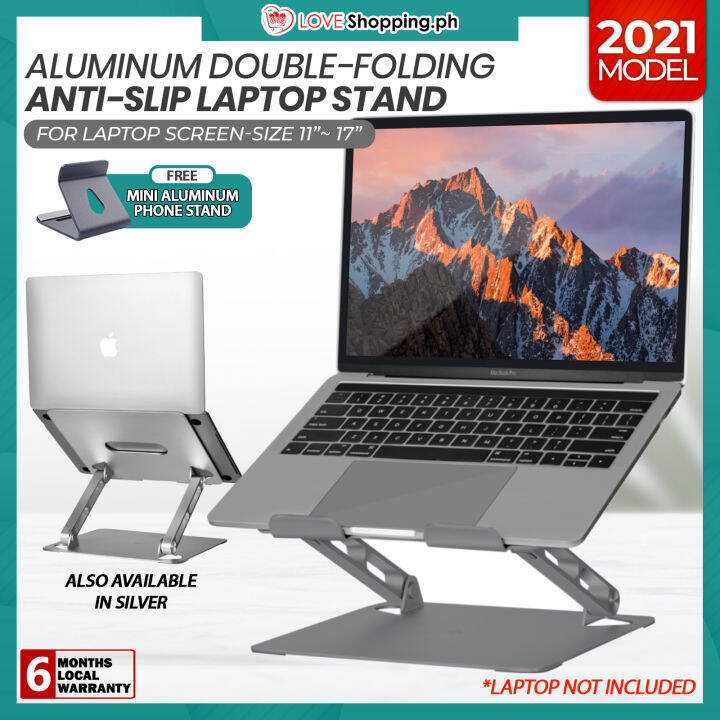 Aluminum Double-folding Anti-Slip Laptop Stand Adjustable Height ...