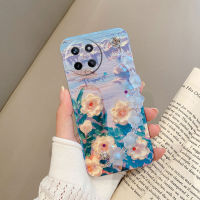 เคส Realme 11 11x 5G Realme11 NFC 4G ลายดอกไม้3D สวยงามพร้อมสร้อยข้อมือปลอกซิลิโคนอ่อนเคสโทรศัพท์ OPPO Realme 11x 5G Realme11 5G 4G สำหรับเคสผู้หญิง