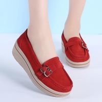 Fashion Casual Suede Breathable Womens Shoes R Thick-soled Non-slip Loafers