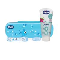 Chicco Always Smiling Set – Light Blue ชุดทำความสะอาดฟันและเหงือกเพื่อสุขอนามัยที่ดีในช่องปากของลูกน้อย