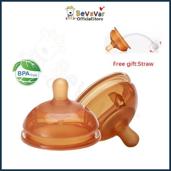 Bevavar PIKO BELLO COMOTOMO Anti Colic Wide Neck Teat Baby bottle Replace Nipple With straw Lazada