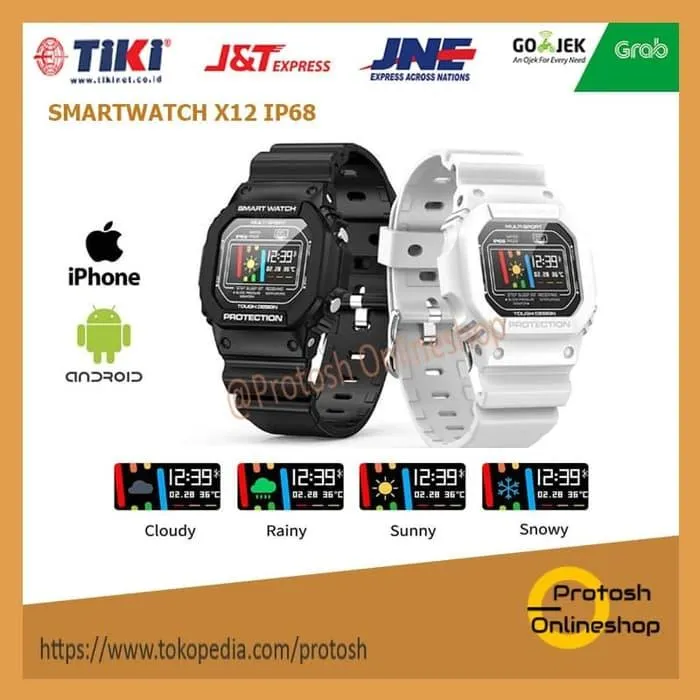 Smartwatch X12 Smartband ECG Blood Pressure Like Casio Hitam Lazada