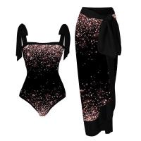 2pcs/Set Swimsuit and Skirt Fashion Star Print Swimsuit One Piece Square Colllar Purple Star Print Swimsuit Backless One-piece Sexy Bikini Slim 2023 Womens Beachwear Cover Up New Blouse Beach Skirt