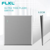 ▣☎∏ Luxury Wall Switches Matte Gray Instantaneous Switch Ultra Thin Lighting Switch Through Pulse Switch AC220V On / Off Pass switch