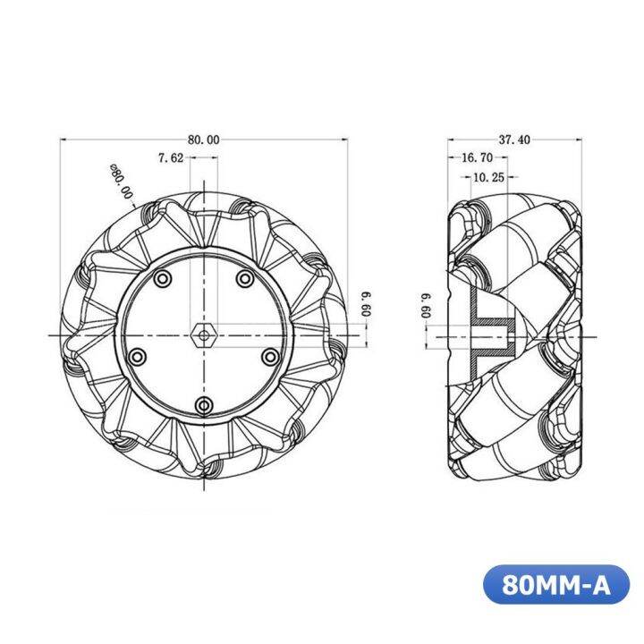 1ชุด-มี-2ล้อ-ซ้าย-ขวา-ad149-ชุดล้อ-แมคคานัม-ล้อหมุนรอบทิศทาง-ขนาด-80mm-a-สีดำ-ไม่รวม-แกนล้อ-black-mecanum-wheel-80mm-a-not-include-couplings