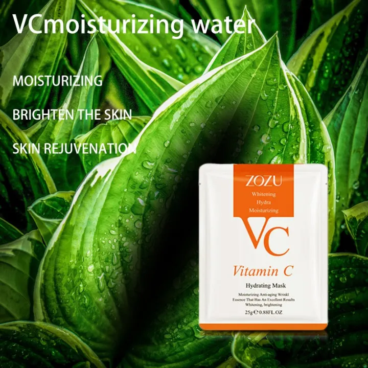 10pcs Zozu Vitamin C Face Masks Hydrating Moisturizing Mild Repair