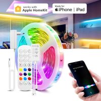 Homekit ไฟแถบไฟ LED RGB เสียงสิริไวไฟควบคุมอัจฉริยะเทปนีออนห้องตกแต่งโคมไฟทำงานร่วมกับ Alexa/goog/ Apple ชุดบ้าน