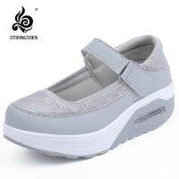 bjh♟☜✾  SRTONGSHEN Breathable Walking Mesh Flat Rocking Ladies Shoe