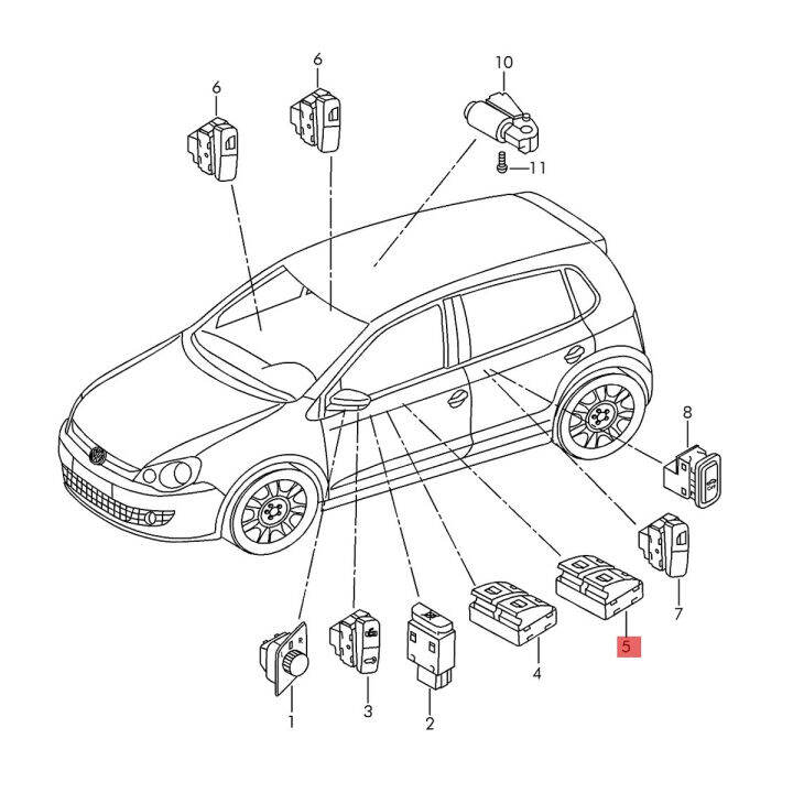 6q0-959-858ใหม่ด้านหน้ากระจกไฟฟ้าควบคุมสวิทช์ปุ่มสำหรับ-vw-โปโล4-9n-ซีดาน-vento-gol-mk2-3ฟ็อกซ์ที่นั่ง-ibiza-6l-คอร์โดบา6พัน