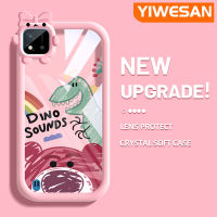 "YIWESAN เคสสำหรับ Realme C20 C20A C11 C11 2021 2020 Narzo เคส50i การ์ตูนน่ารักหมีสตรอเบอร์รี่กรอบเคสใส่ Tpu เคสกันกระแทกกล้องน่ารัก"