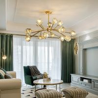 [COD] chandelier living room dining bedroom lamps modern minimalist art net red light luxury crystal molecular