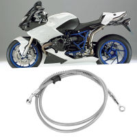 【ลดล้างสต๊อก】150cm/59.1in สายเบรครถจักรยานยนต์ Silver Steel PVC ฉนวนกันความร้อน Universal Motorbike Accessory