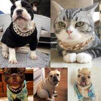 Hiphop style Necklace Collars For Pet Dog Thick Gold Chain Plated Plastic Identified Safety Collar Puppy Supplies 36/45cm 1