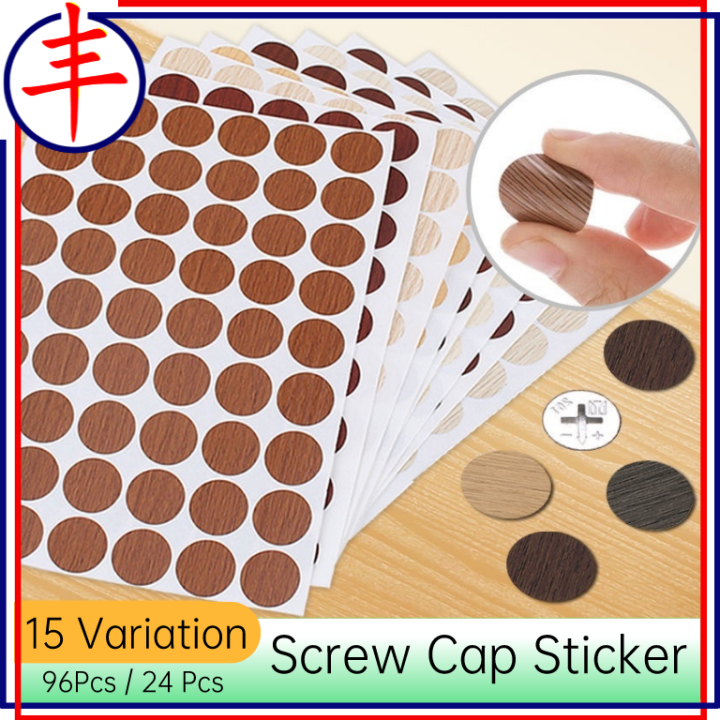 15mm Self Adhesive Decorative Film Furniture Screw Cover Caps Sticker