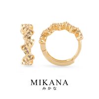 Mikana Jiguzagu เครื่องประดับต่างหูห่วงสำหรับผู้หญิง,ชุบทอง18K