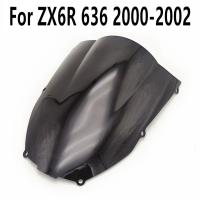 สปอยเลอร์กระจกบังลมคุณภาพสูงสำหรับ ZX6R ZX 6R 636 2000-2001-2002สีดำใส