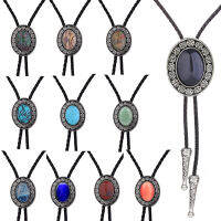 อัญมณีอาเกตคลาสสิกรุ่นใหม่ bolo tie เครื่องประดับเสื้อเชิ้ตแบบมีเชือกผูกเน็คไทผ้ายีนส์ปัวโรต์แบบอเมริกันตะวันตก .