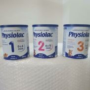 Sữa bột Physiolac Pháp đủ 3 số 1,2,3 lon 400g date T9 23