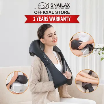Snailax Cordless Handheld Back Massager with Heat,Deep Tissue Percussion  Massager, 3 Sets of Dual Pivoting Heads,Rechargeable Hand Held Massager for  Neck,Back Shoulder,Calf,Legs 