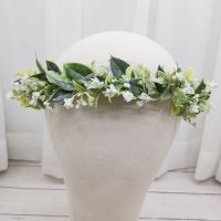 Green Leaf Flower Crowns Wreath Girls Headband Wedding Hair Accessories Headdress Women Floral Garland Bridal Headwear