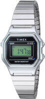 Timex Womens Classic Digital Mini Watch Silver-Tone/Black