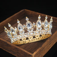 【CW】Crystal Queen King Tiaras and Crowns Bridal Diadem For Bride Women Headpiece Hair Ornaments Wedding Head Jewelry Accessories