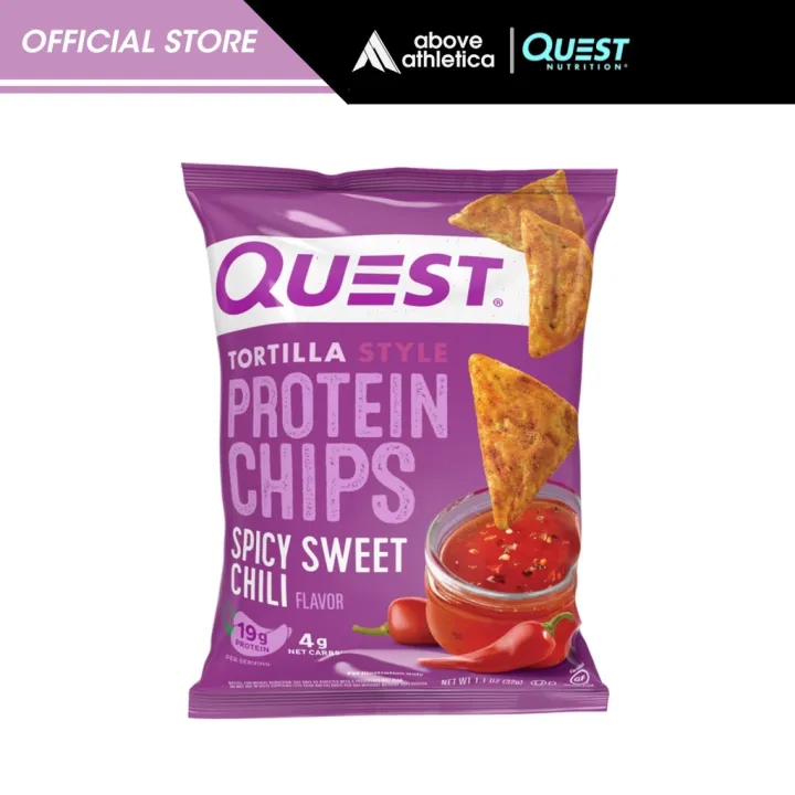 Quest Tortilla Style Protein Chips Spicy Sweet Chili Flavor Low Carb Keto Friendly Healthy Snack