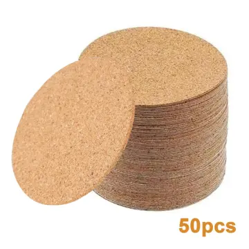 20/10 Pcs Self-Adhesive DIY Coaster Square Cork and Round Cork