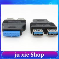 JuXie store 1pcs Dual Port USB 3.0 to Motherboard Mainboard Internal 20pin Header Adapter 20-pins to 2 X USB A Female