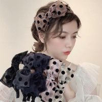 【YF】 Big Bow Hairband for Women Rayon Hair Hoop Headband Female Floral Shining Band Tie Dot Girls Birthday Gift Party Headwear