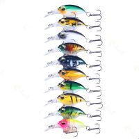 【LZ】◘✴✱  Colorful Coated Crank Bait Deep Diving Fake Bait Fluorescence Scissor Soft Bait Fishing Lure Accessories