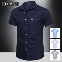 JEEP SPIRIT เสื้อแขนสั้นผู้ชายฤดูร้อนเวอร์ชั่นเกาหลีแฟชั่นลำลองผู้ชายเสื้อครึ่งแขนเครื่องมือล้างเสื้ออินเทรนด์