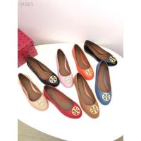 2023 new Tory Burch 8-Color Fashion Simple Classic Double T Logo Soft and Comfortable Sheep Leather Flats Casual Shoes