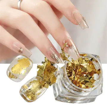 Gold flakes Silver foil paper Imitation gold foil Gold flakes leaf Gold  flakes for nails art filling DIY