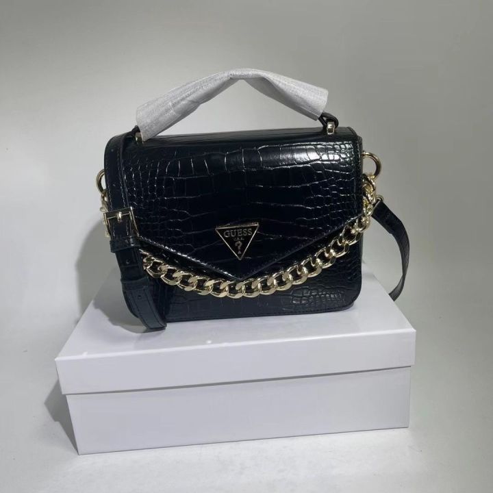 guess-european-and-american-simple-retro-all-match-solid-color-chain-crocodile-pattern-portable-small-square-bag-female-bag