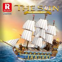 Reobrix 66011 The Royal Fleet The Sun โมเดลเรือโจรสลัด MOC Brick อณุภาคเล็กของเล่นประกอบของขวัญบล็อกตัวต่อสำหรับเด็กผู้ชาย