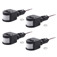 ☾ 4X Outdoor 12V DC Automatic Infrared PIR Motion Sensor Switch For LED Light Black