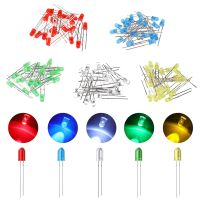 100 Pcs Led Diodes Mini 3mm Lights Emitting Diode Assortment Red Green Blue Yellow White Micro Lamp Electronic Project Kit Electrical Circuitry Parts