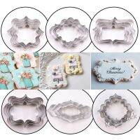 【Ready Stock】 ▽✁ C14 4PCS/Set Stainless Steel Cookie Cutters Frame Fondant Cake Molds Biscuits Moulds