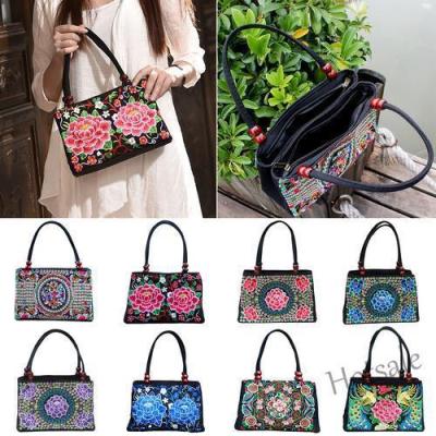 【hot sale】❐ C16 [spot goods]Womens Bag Two-zipper HandBag Ethnic Style Embroidered Bag Fashionable Canvas Bag Shoulder Bag