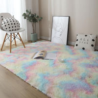 Rainbow Colors Carpets Tie Dyeing Plush Soft Carpets for Bedroom Living Room Anti-slip Floor Mats Kids Room Carpet Rugs