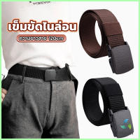 Mexin เข็มขัดหัวพลาสติก ความยาว 120 cm สายไนล่อน ไม่ต้องเจาะรู เเข็มขัดแฟชั่น belt