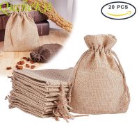 20pcs Drawstring Burlap Bag Jute Gift Bags DIY Wedding Favor Gift Bag For Packaging Candy Chocolate Jewery Bags Wrapping Pouches Gift Wrapping  Bags